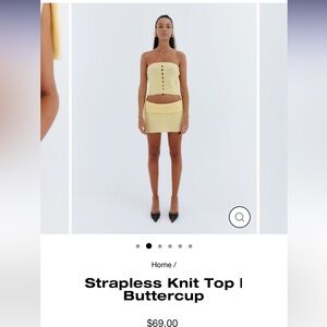 Staple and hue knit mini skirt and top in butter cream
